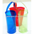 Colorful Plastic ice bag for wine with handles